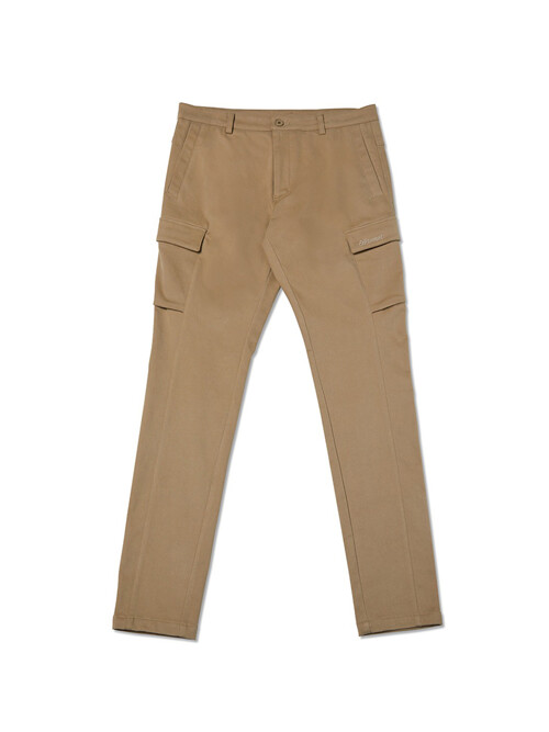 Men Casual Stretch Straight-Fit Pants Camel