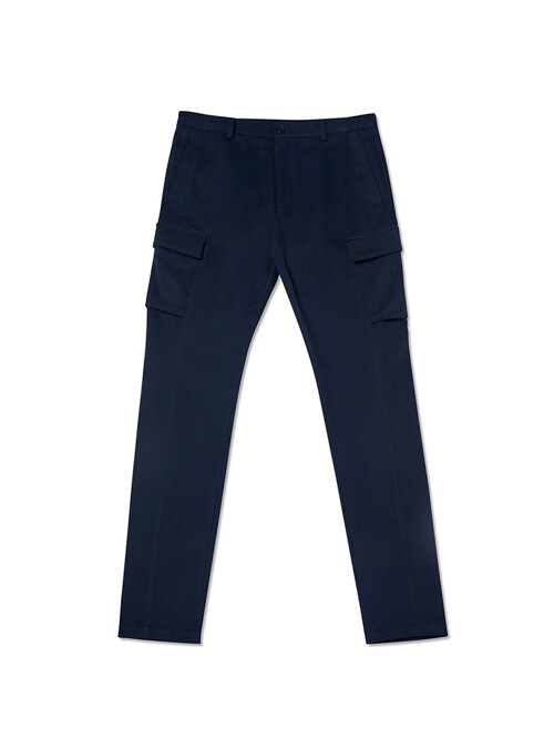 Men Casual Stretch Straight-Fit Pants Navy