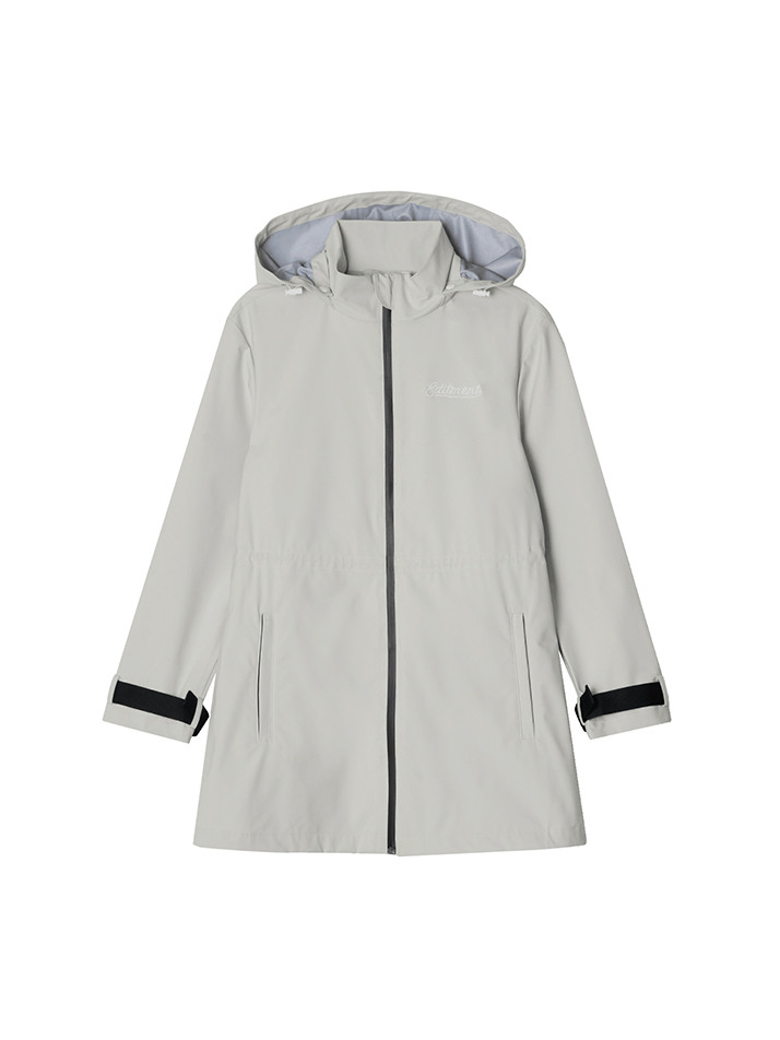 Women's Windproof and Waterproof Hooded Rain Jacket IVORY