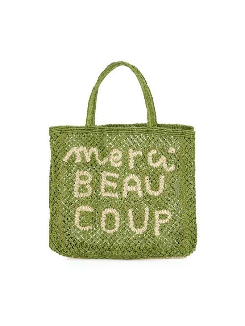 `Merci Beau Coup` Large Bag - Fern and natural