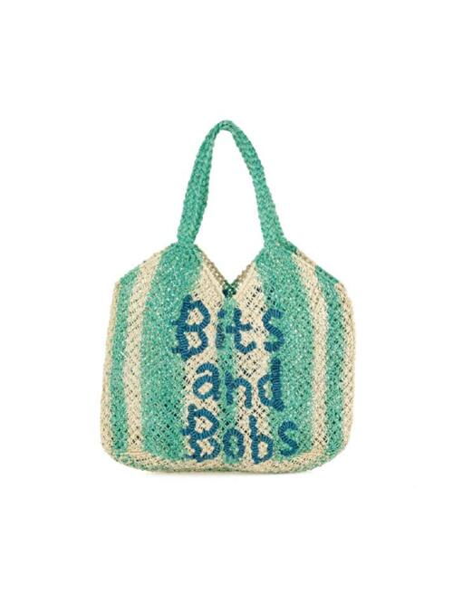 `Bits And Bobs` Drew Bag - Aqua, Natural and Ocean