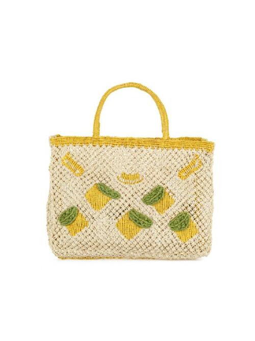 `Lemon All Over` Small Bag - Yellow and natural