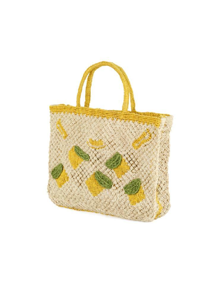 `Lemon All Over` Small Bag - Yellow and natural