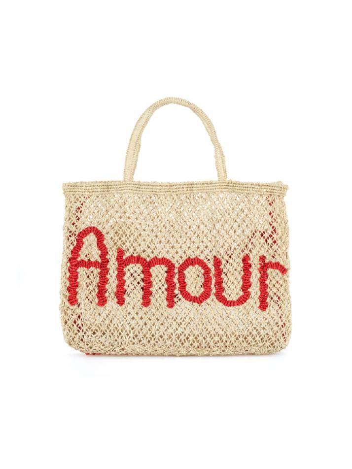 `Amour` Small Bag - Natural and scarlet