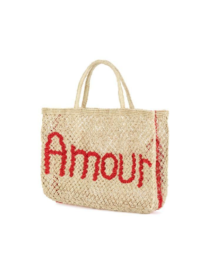 `Amour` Small Bag - Natural and scarlet