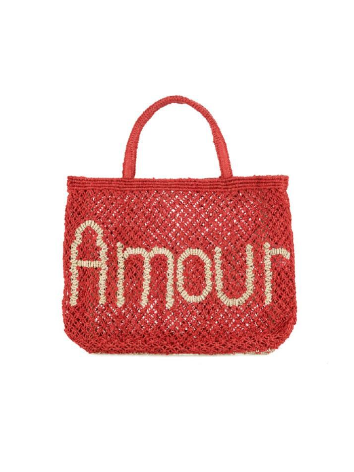 `Amour` Small Bag - Scarlet and natural