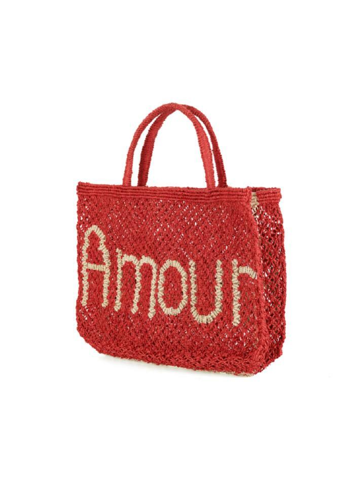 `Amour` Small Bag - Scarlet and natural