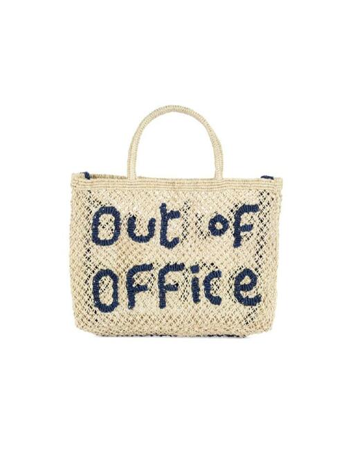 `Out Of Office` Small Bag - Natural and navy