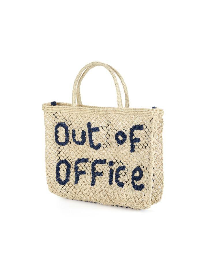 `Out Of Office` Small Bag - Natural and navy