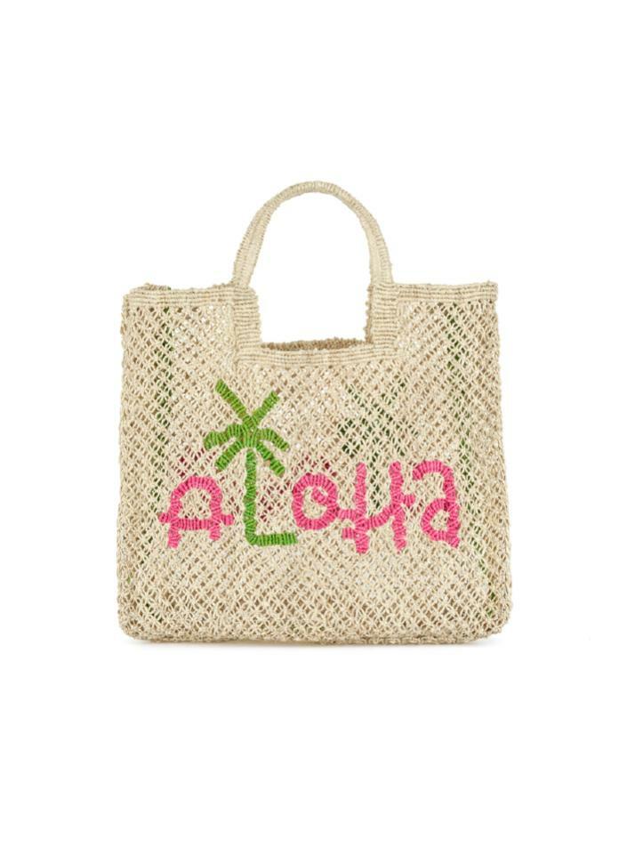 `Aloha` Stella Large Bag - Natural, pink and apple