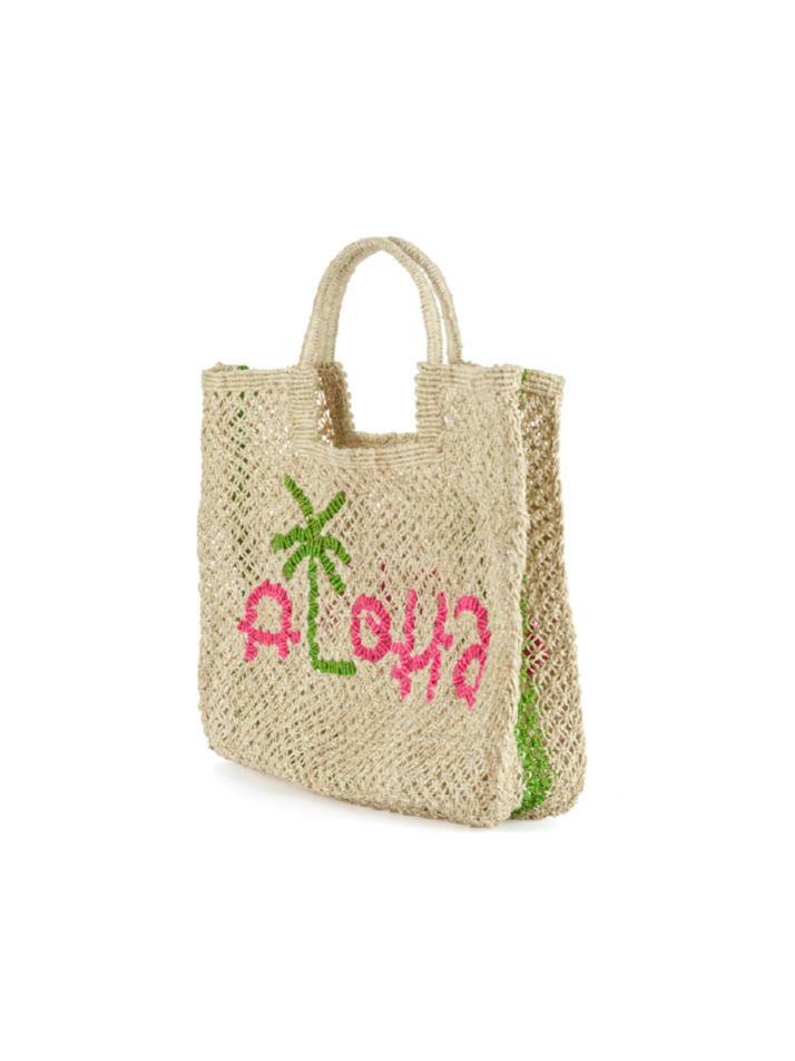 `Aloha` Stella Large Bag - Natural, pink and apple