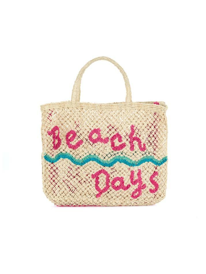 `Beach Days` Small Bag - Natural and pink