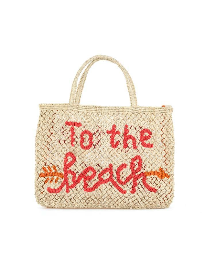 `To The Beach` Small Bag - Natural, scarlet and tango