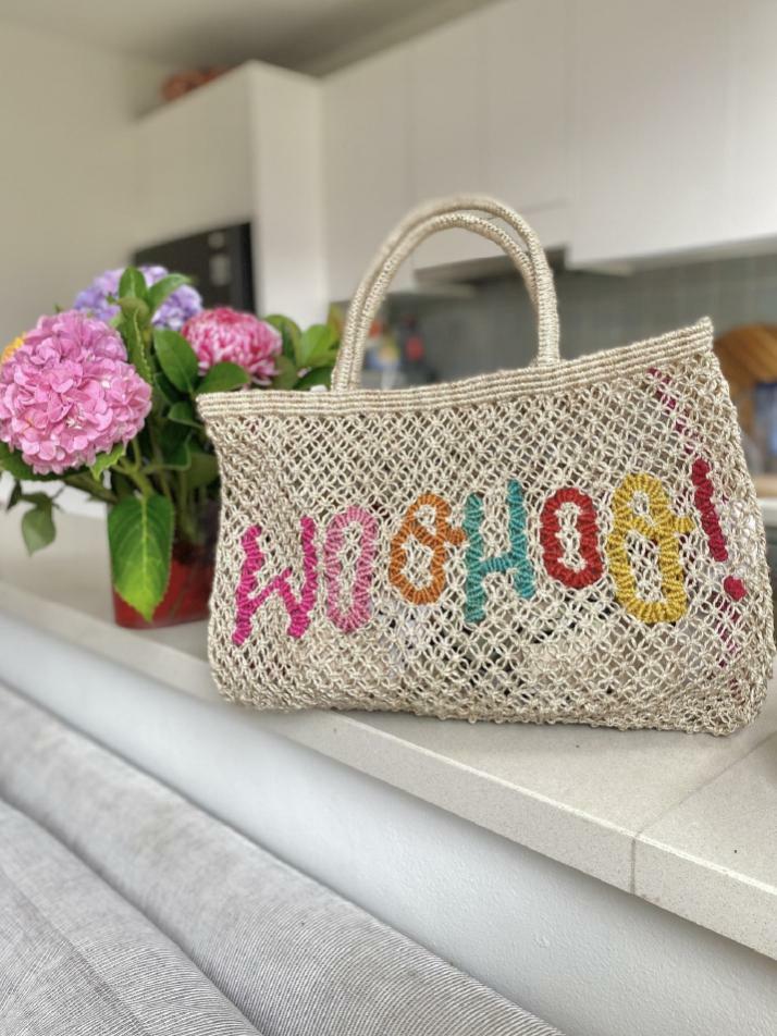 `Woohoo!` Small Bag - Natural and multi