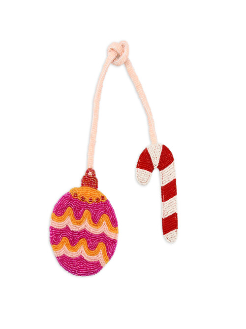 Beaded Bag Charms - Bauble and Candy Cane