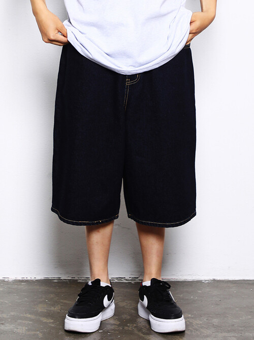 CARPENTER LOOSEFIT DENIM SHORT PANTS RAWBLUE