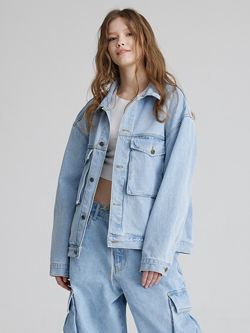 BIG CARGO LOOSEFIT DENIM JACKET LIGHTBLUE