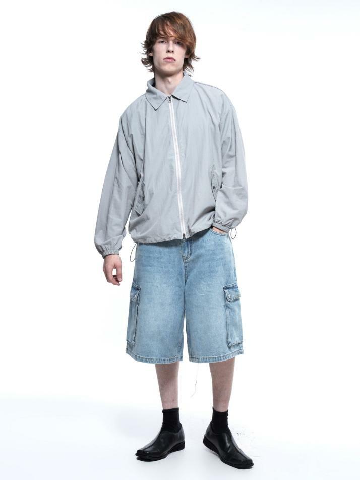 Cargo Bermuda Denim Pants - Light Blue