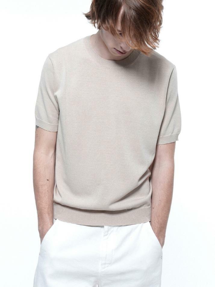 Cool Round Half Knit - Beige