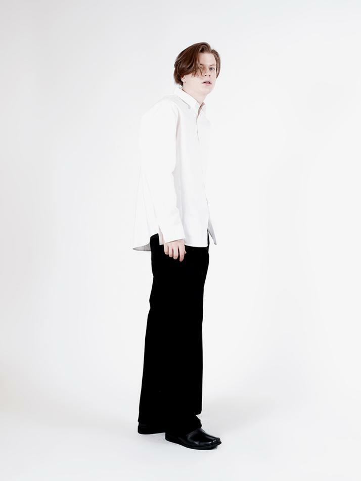 Two-Tuck Banding Cotton Pants (Black)