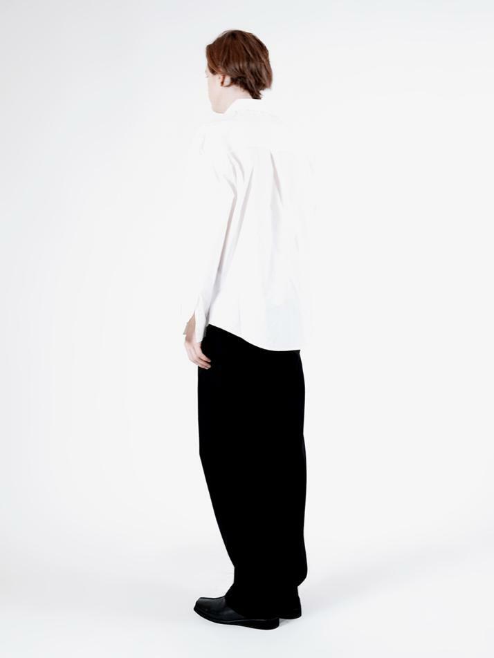 Two-Tuck Banding Cotton Pants (Black)