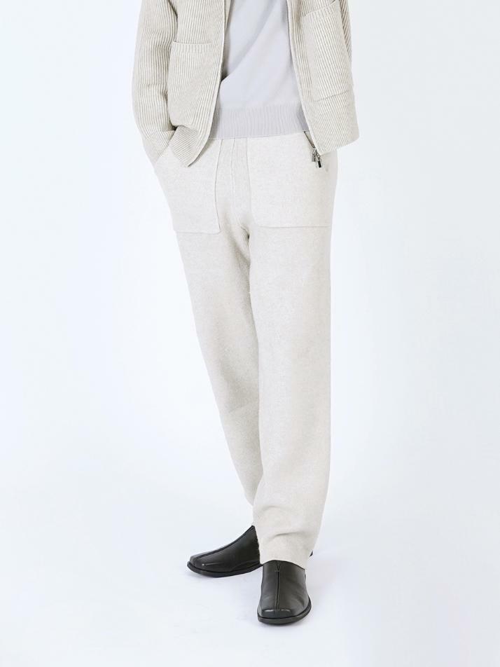 Heavy Knit Pocket Pants (Ivory)