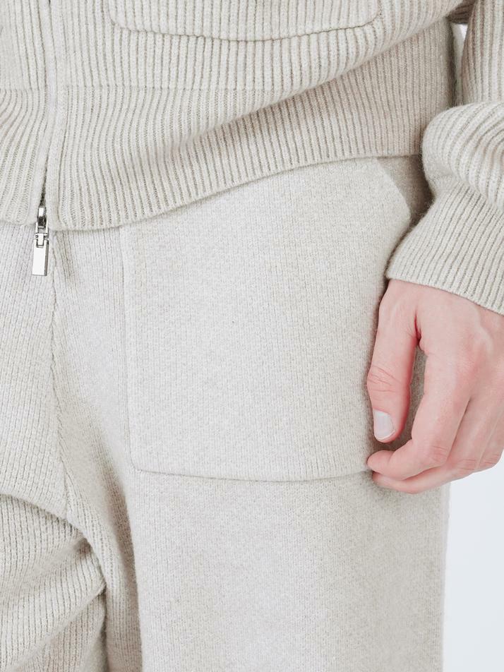 Heavy Knit Pocket Pants (Ivory)