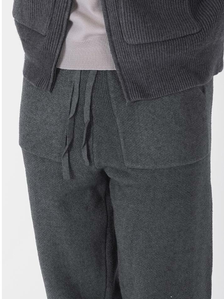 Heavy Knit Pocket Pants (Chacoal)