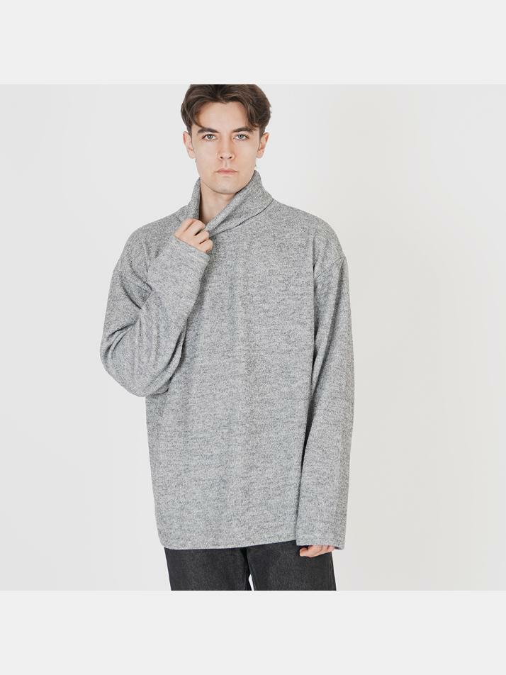 Wide Pola Neck Knit (Gray)