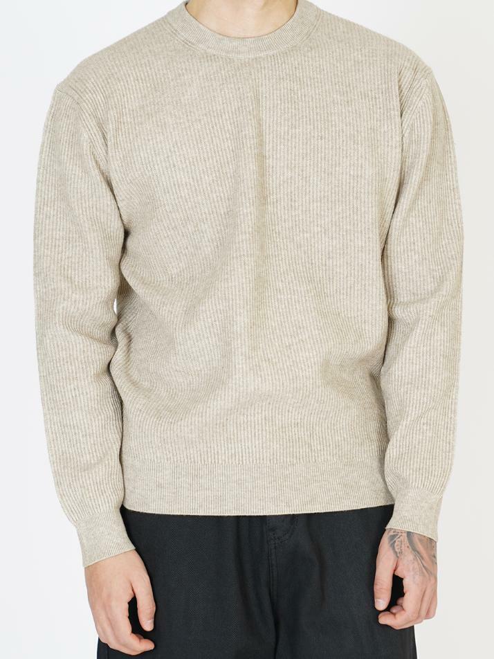 Soft Hazzy Wool Round Knit (Beige)