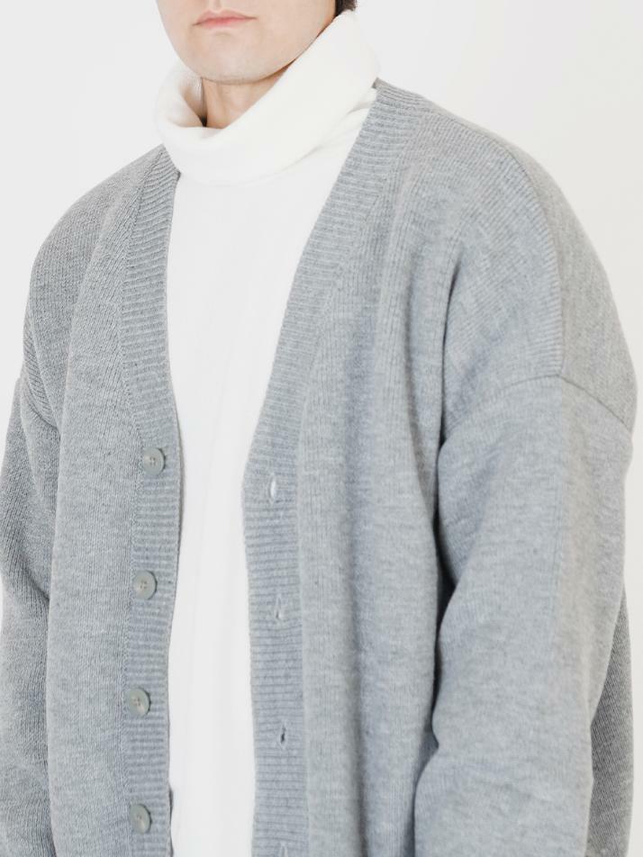 Hazzy Over fit Y-neck Cardigan (Gray)