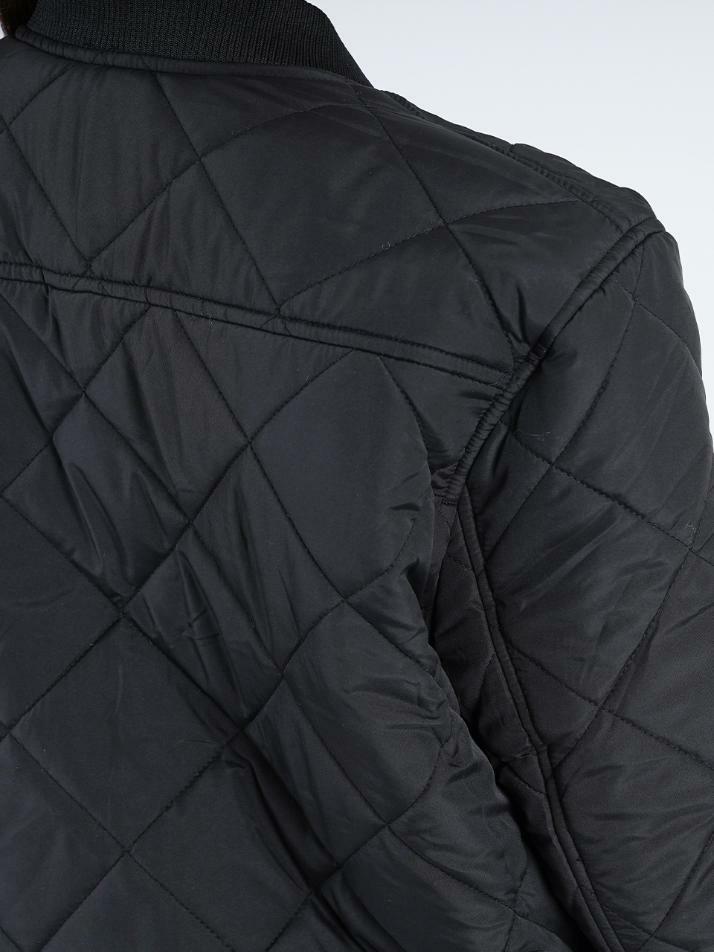Quilting Zip-up Down Jumper (Black)