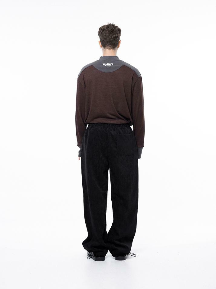 Jacquard String Rug Pants - Black /M243PT02BK