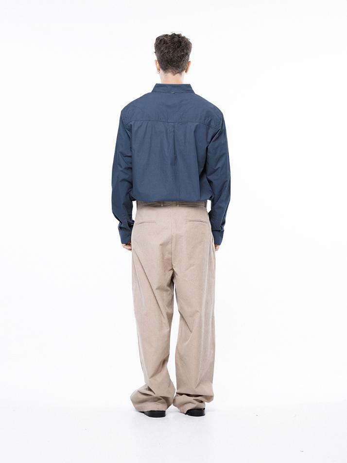 Corduroy One-tuck Wide Pants - Beige /M243PT01BE