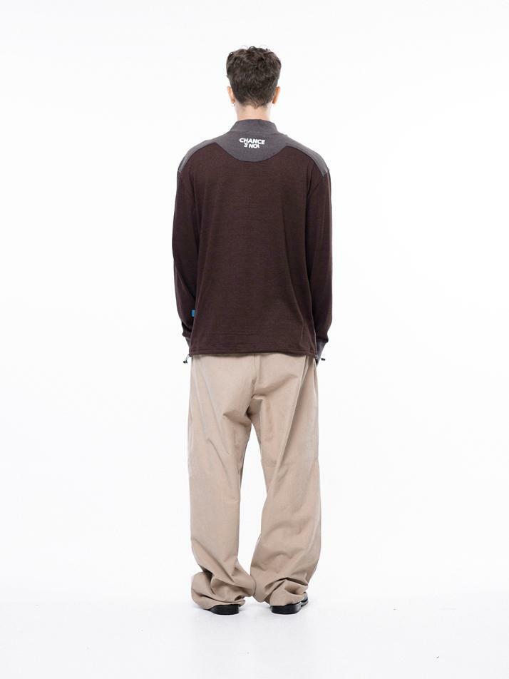 Circle Reverse Wool Hlaf-neck Sweat - Brown /M243MT04BR