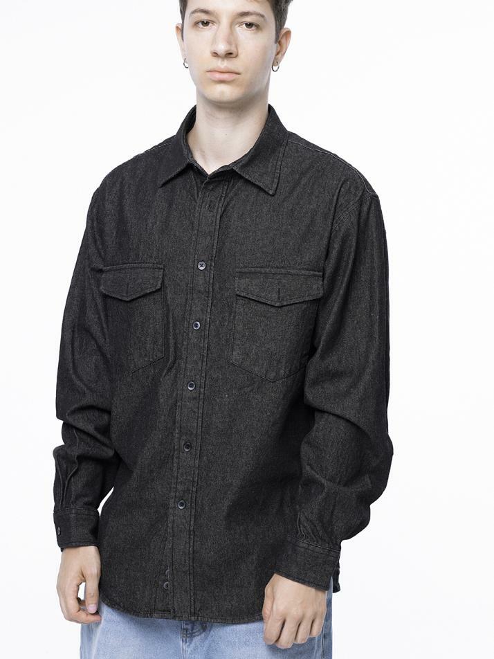 Western Pocket Denim Shirt - Black Indigo /W243SH03BKM