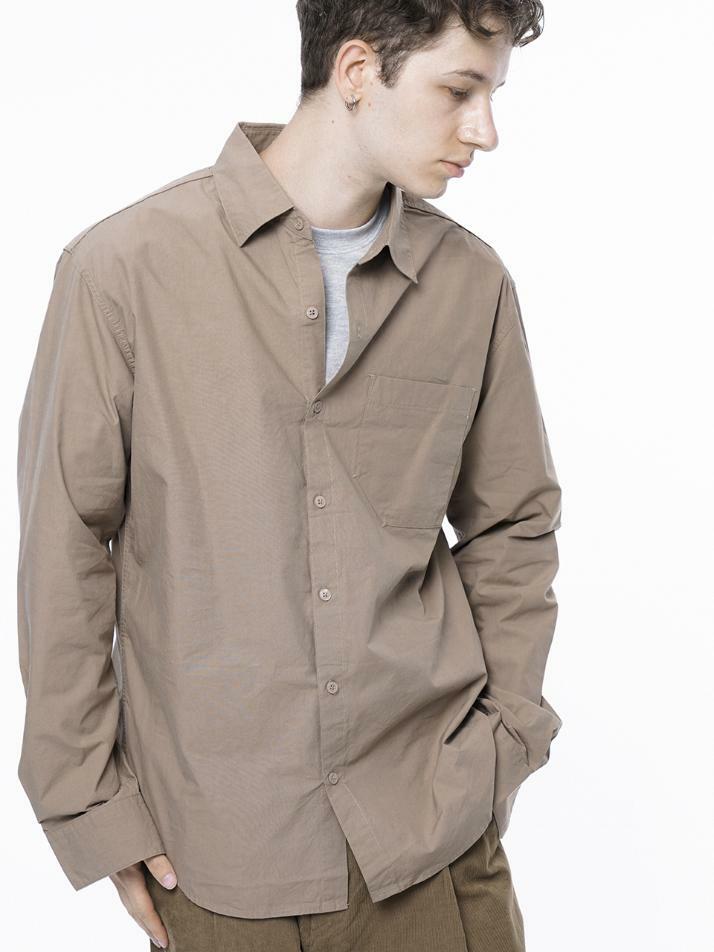 Standard Polygon Pocket Shirt - Beige /M243SH01BE