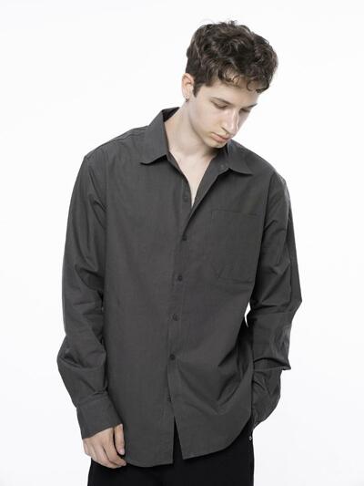 Standard Polygon Pocket Shirt - Dark Brown /M243SH01BR