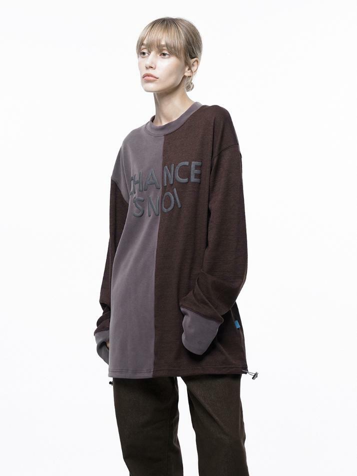 S`noi Reverse Slev Crew-neck Sweat - Brown /M243MT01BRW