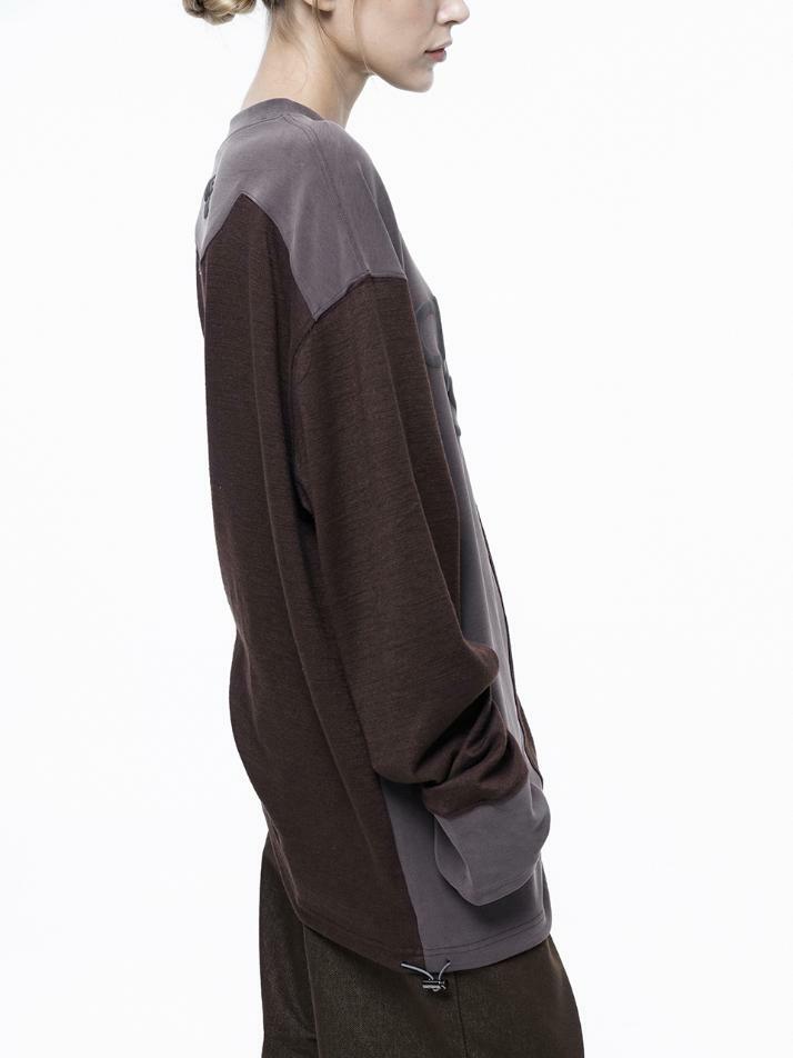 S`noi Reverse Slev Crew-neck Sweat - Brown /M243MT01BRW