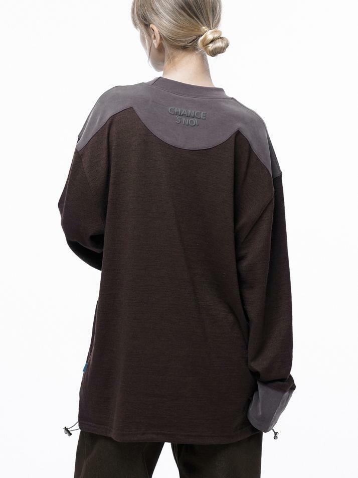 S`noi Reverse Slev Crew-neck Sweat - Brown /M243MT01BRW