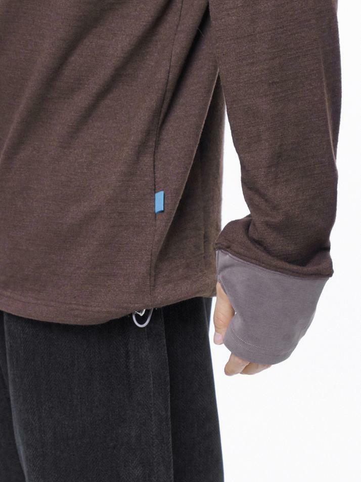 S`noi Reverse Slev Crew-neck Sweat - Brown /M243MT01BRW