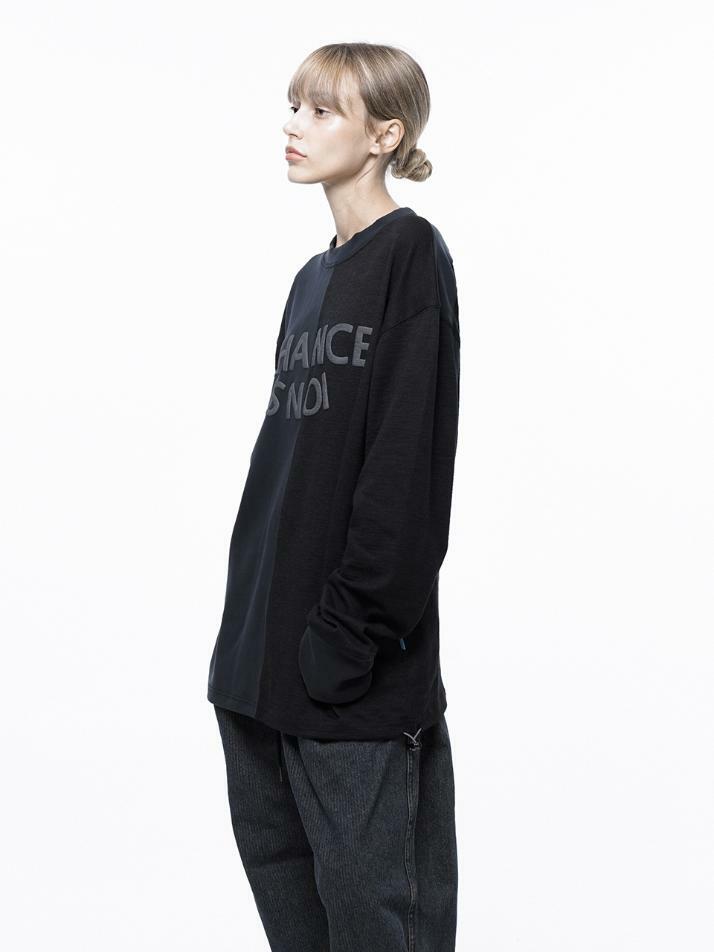 S`noi Reverse Slev Crew-neck Sweat - Black Navy /M243MT01BKW