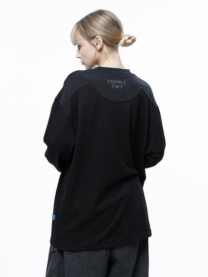 S`noi Reverse Slev Crew-neck Sweat - Black Navy /M243MT01BKW