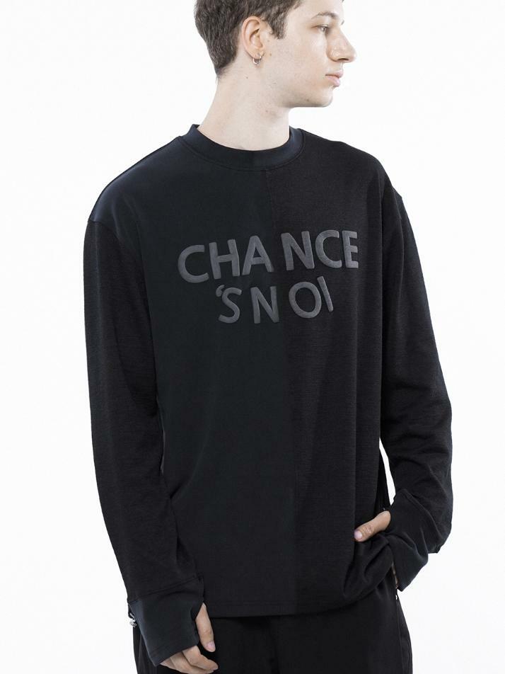 S`noi Reverse Slev Crew-neck Sweat - Black Navy /M243MT01BKW