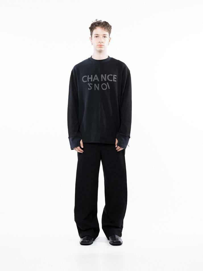 S`noi Reverse Slev Crew-neck Sweat - Black Navy /M243MT01BKW