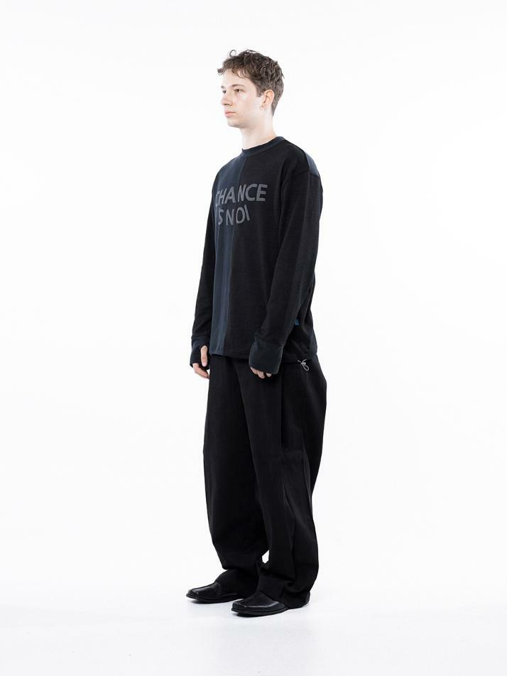 S`noi Reverse Slev Crew-neck Sweat - Black Navy /M243MT01BKW