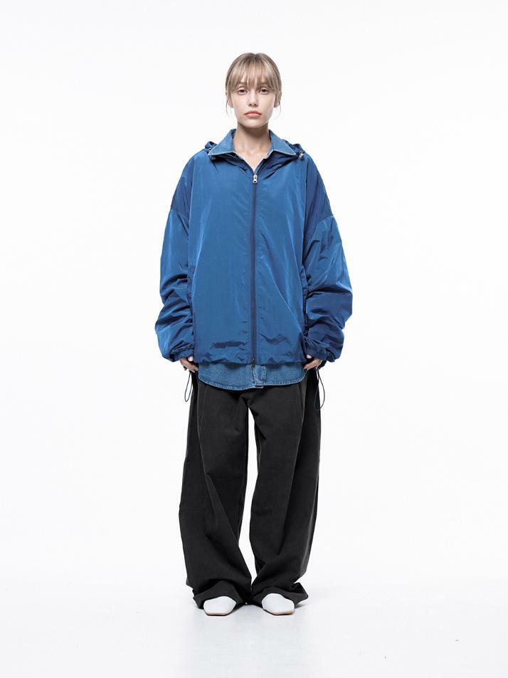 Glisten Hooded Windbreaker Jumper - Blue /W243OT02BL