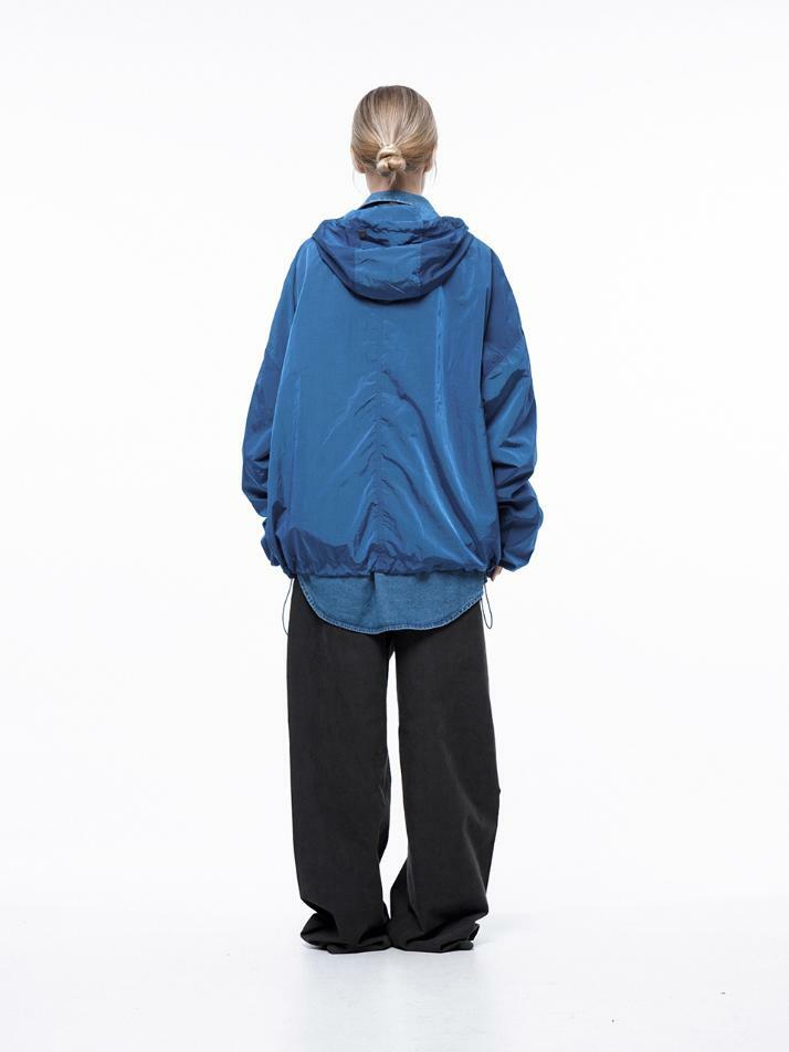 Glisten Hooded Windbreaker Jumper - Blue /W243OT02BL