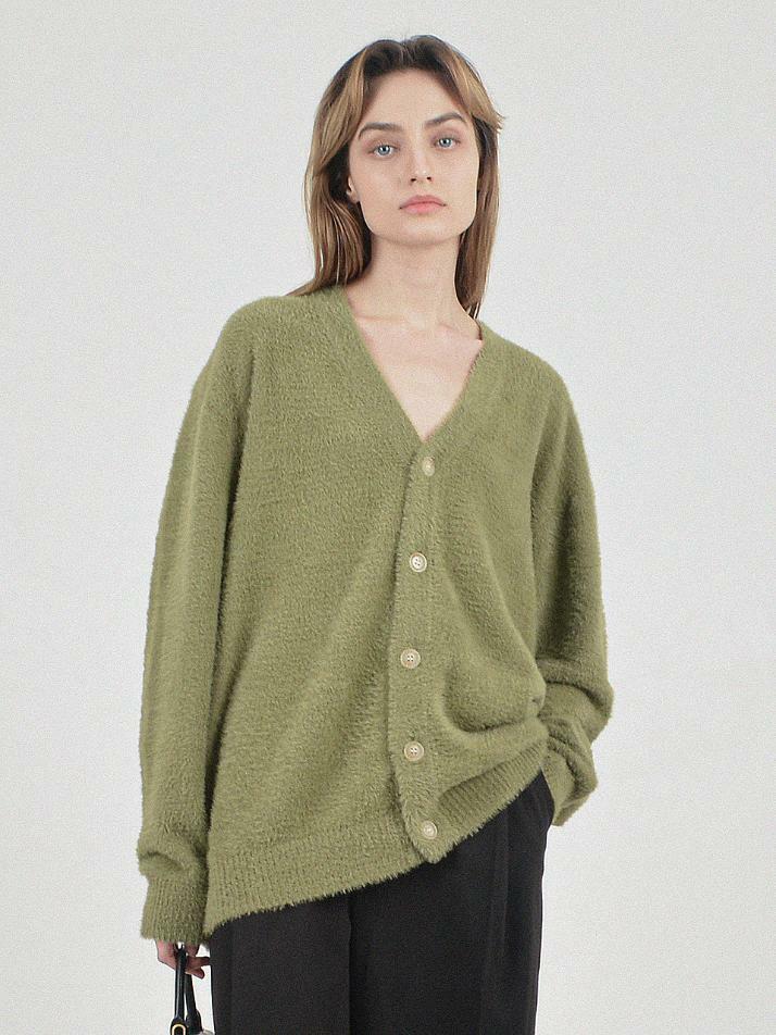 Boocle Angora Cardigan (Olive)